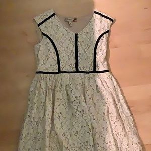 White dress with black stripes!